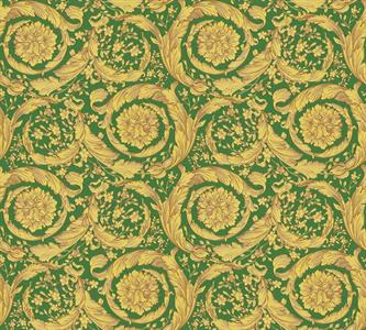 VERSACE 4 PARATO TNT DISNO E FANTASIE VERDE E ORO 10,05x0,70mt