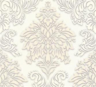 METROP. STORIES SU TNT FLOREALE BIANCO ARGENTO  10x0,53 mt B