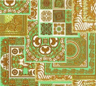 VERSACE 4 PARATO TNT DISNO E FANTASIE VERDE E ORO 10,05x0,70mt