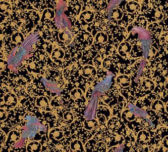 VERSACE 4 PARATO TNT DISNO E FANTASIE NERO E ORO 10,05x0,70mt  C