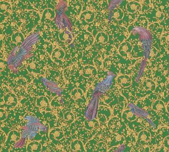 VERSACE 4 PARATO TNT DISNO E FANTASIE VERDE E ORO 10,05x0,70mt