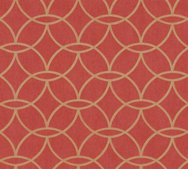 VILLA PARATO VINILICO SUTNT GEOM.GOLD/RED 0,53X10,05MT