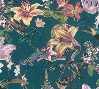 JUNGLE CHIC PARATO TNT  FLOWERS FON. VERDE 10,05X0,53MT
