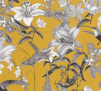 JUNGLE CHIC PARATO TNT  FLOWERS FON.YELLOW 10,05X0,53MT