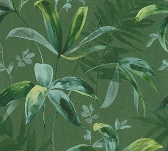 JUNGLE CHIC PARATO TNT  FOGLIE FOND.VERDE 10,05X0,53MT