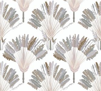 JUNGLE CHIC PARATO TNT  FOGLIE BEIGE/GREY 10,05X0,53MT
