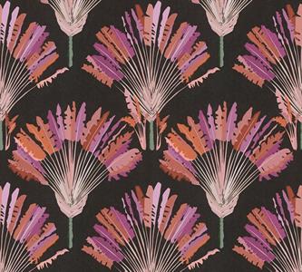 JUNGLE CHIC PARATO TNT  FOGLIE BLACK VIOLET 10,05X0,53 MT