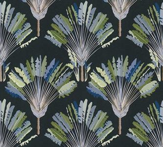 JUNGLE CHIC PARATO TNT  FOGLIE BLU/GREEN 10,05X0,53MT