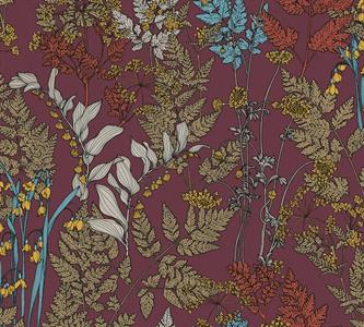 FLORAL IMPRESSION PARATO FLOWERS BORDEAUX 10,05X0,53MT