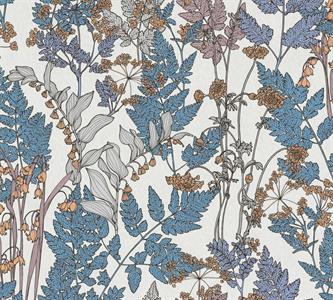FLORAL IMPRESSION PARATO FLOWERS CREMA/BLU 10,05X0,53MT