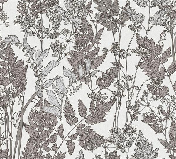 FLORAL IMPRESSION PARATO FLOWERS GRIGIO/BIA. 10,05X0,53 MT