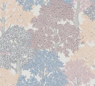 FLORAL IMPRESSION PARATO ALBERI CREMA/BLU 10,05X0,53MT