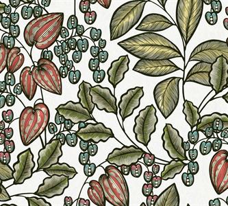 FLORAL IMPRESSION PARATO FOGLIE VERDE/BIANC.10,05X0,53MT