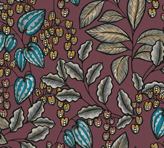 FLORAL IMPRESSION PARATO FOGLIE ROSSO/M.COL.10,05X0,53MT