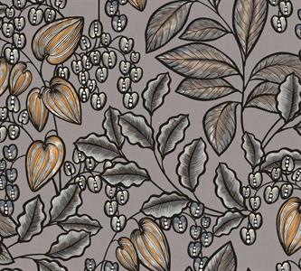 FLORAL IMPRESSION PARATO FOGLIE GRIG.ARANCIO 10,05X0,53MT