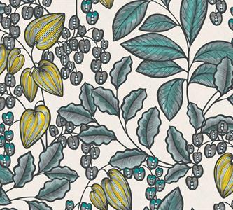 FLORAL IMPRESSION PARATO FOGLIE GIALLO/VERDE 10,05X0,53MT
