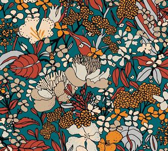 FLORAL IMPRESSION PARATO FLOWERS BLU/BEIGE 10,05X0,53MT