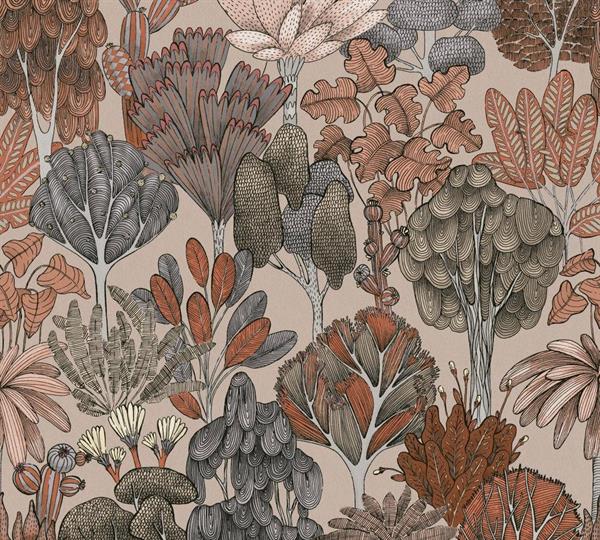 FLORAL IMPRESSION PARATO FLOWERS ARANC/BEIGE 10,05X0,53MT