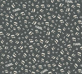 KARL PARATO TNT EFFETTO SCRITTA FONDO GRIGIO SCURO 10X0,53 MT