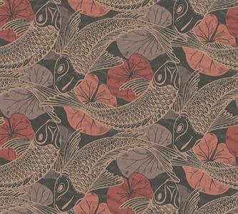 METROPOLITAN STOR. 2 PARATO TNT CARPA FOGLIE ROSSO BEIGE 10x,53m