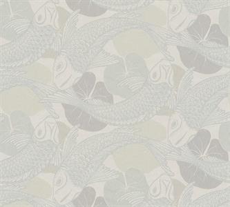 METROPOLITAN STOR. 2 PARATO TNT CARPA BIANCO GRIGIO 10x0,53mt