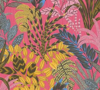 METROPOLITAN STOR. 2 PARATO TNT FOGLIE ROSA BLU 10x0,53mt