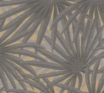 METROPOLITAN STOR. 2 PARATO TNT FOGLIE GRIG.O CON FONDO ORO10X0,