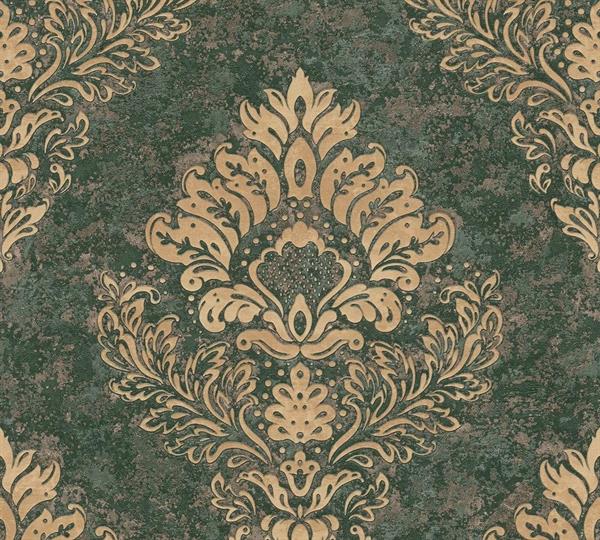 METROPOLITAN STOR. 2 PARATO TNT DAMASCO VERDE BEIGE 10x0,53mt