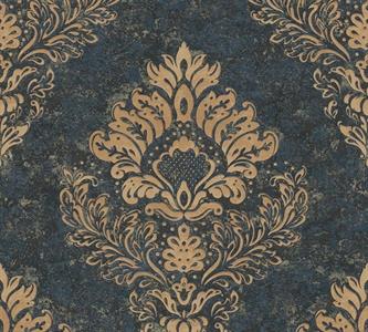 METROPOLITAN STOR. 2 PARATO TNT DAMASCO BLU SCURO BEIGE 10x0,53m