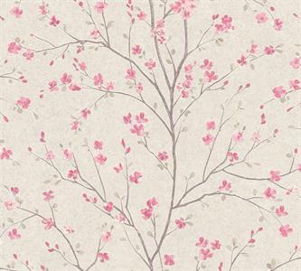 METROPOLITAN STOR. 2 PARATO TNT FIORI LOTO GRIGIO CH. ROSA 10x0,