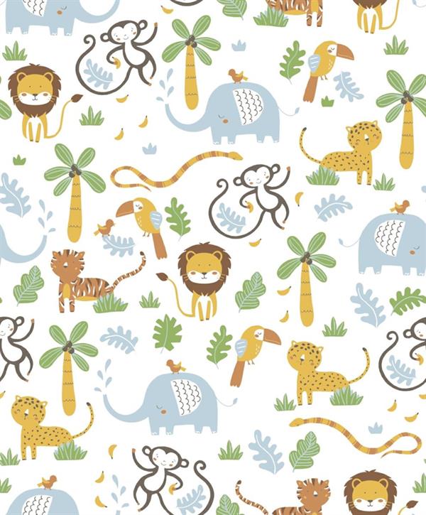 LITTLE LOVE PARATO TNT  ANIMLAS F.BIANCO 10,05X0,53MT