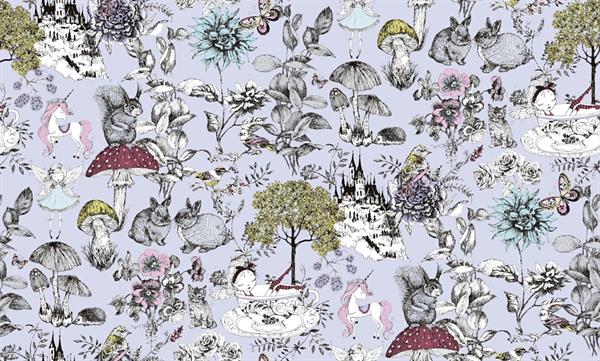 LITTLE LOVE PARATO TNT  FLOWERS.FON.AZZUR. 10,05X0,53MT