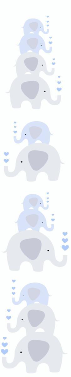 LITTLE LOVE PARATO TNT  ELEFANTI AZZURRI MIS.10,05X0,53MT