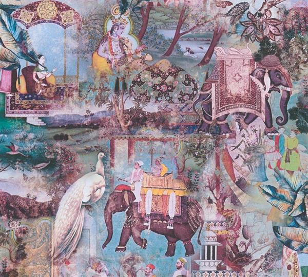 PARATO DREAM FLOWERY.   TNT ARABIA AZUL 0,53X10,05MT