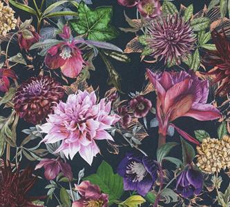 PARATO DREAM FLOWERY.   TNT FLOWERS BLACK 0,53X10,05MT