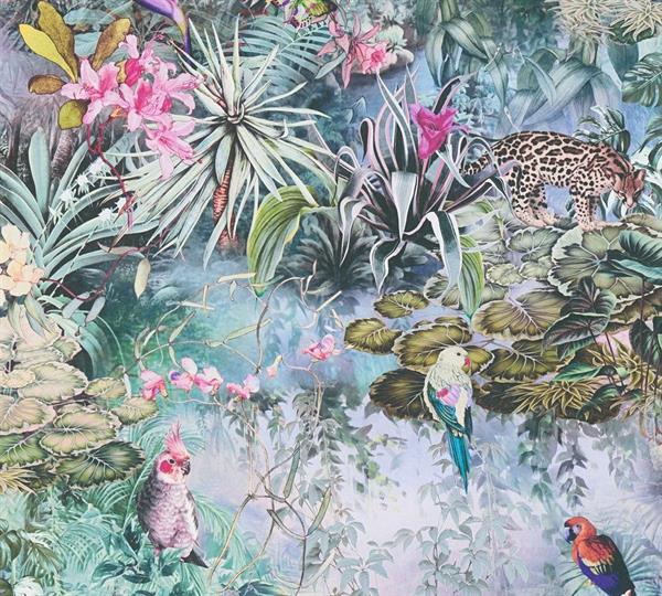 PARATO DREAM FLOWERY.   TNT PARROT GREEN 0,53X10,05MT