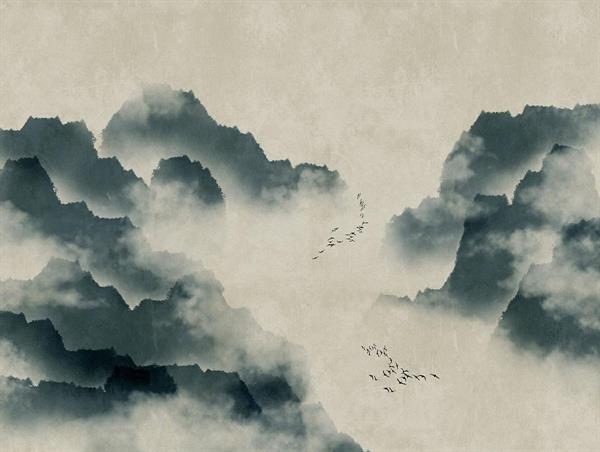 STAMPE THE WALL VINILICOSU TNT BIRDS GREY.371X280CM 7 TELI