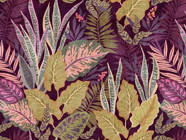 STAMPE THE WALL VINILICOSU TNT JUNGLE VIOLE. 371X280CM 7 TELI