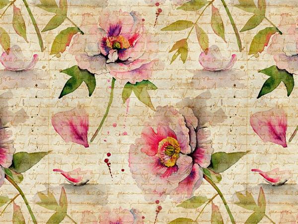 STAMPE THE WALL VINILICOSU TNT FLOWERS BEIG. 371X280CM 7 TELI