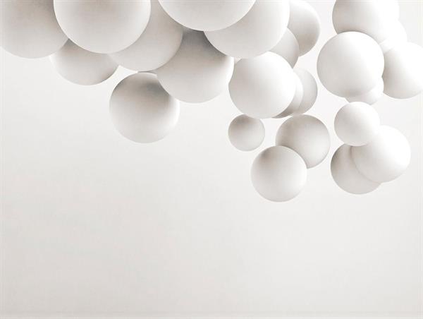 STAMPE THE WALL VINILICOSU TNT SFERE WHITE.371X280CM 7 TELI