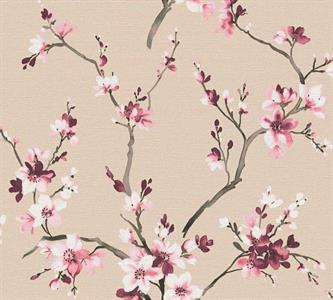 DESERT LODGE PARATO TNT FLOWERS ROSE/BEIGE 0,53X10,05MT