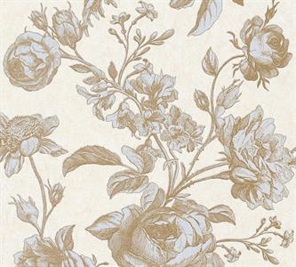 MY HOME MY SPA PARATO   TNT FLOWERS GOLD/BEIGE 0,53X10,05MT