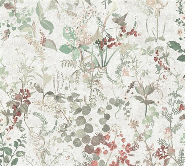 PARATO THE BOS VINILICO .TNT FLOWERS RED 0,53X10,05MT