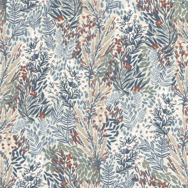 JARDIN D'EDEN PARATO TNT FLOWERS BLU/BORDEAUX 10,05X0,53MT