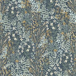 JARDIN D'EDEN PARATO TNT FLOWERS BLU/VERDE 10,05X0,53MT