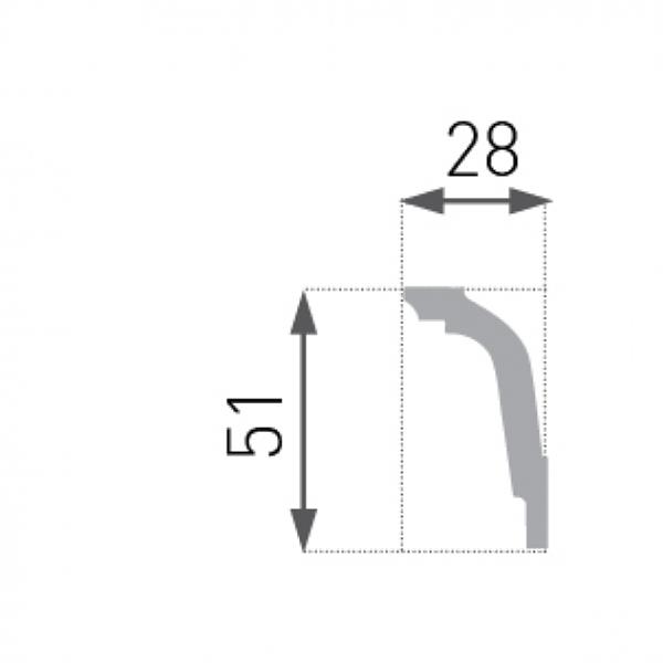CORNICE POLISTIRENE 5.1X2.8X200CM CF 90 pz