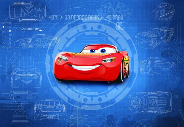FOTOMURALE KOMAR DISNEY 2020 CARS3 BLUEPRINT MIS. 368X254 cm