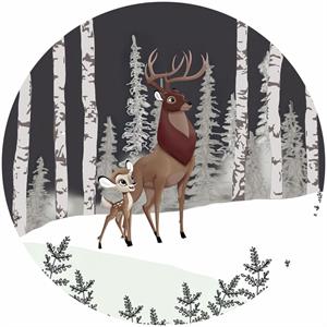 DECORO ADES.INTO ADVENTURE BAMBI GREAT PRINCE 128X128 CM