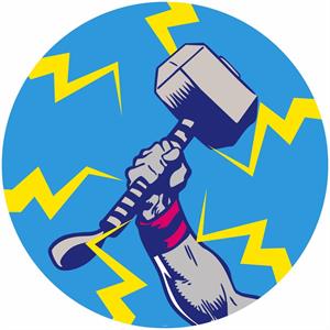 DECORO ADES.INTO ADVENTURE AVENGERS THOR'S HAMMER  D.128CM