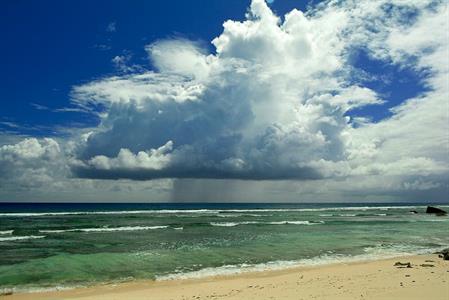 XXL WORLDTRIP STAMPA DIGITALE AL MQ WHITE CLOUDS OVER BEACH SEYC